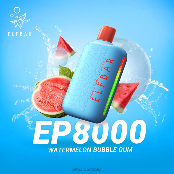 ELFBAR Disposable Vape New EP8000 Puffs Watermelon Bubble Gum RZD866